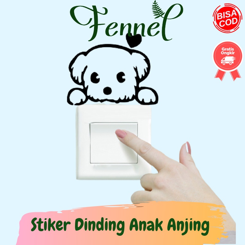 Sticker Wallpaper Dinding Anak Anjing Hitam