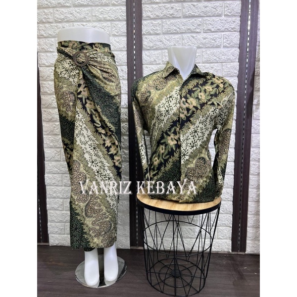 Vanriz Kebaya-Kemeja Batik Lengan Panjang Couple Rok Lilit