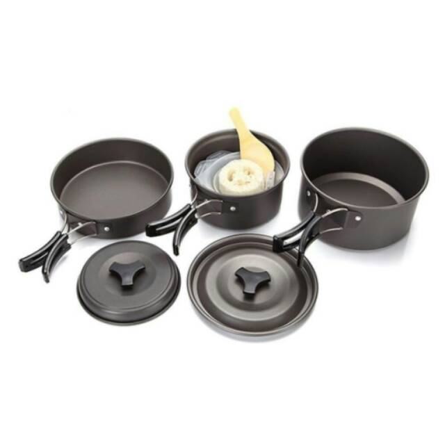 Cooking set DS300 Nesting 3-4 Person Peket wajan portable isi 3 Camping outdoor