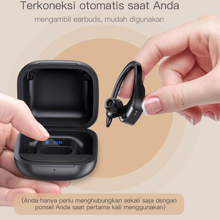 ✿ (New) TACOO 01S TWS Wireless Sport Bluetooth Earphone/Earbuds Headset Anti Slip Hi-Fi Sound LED Di