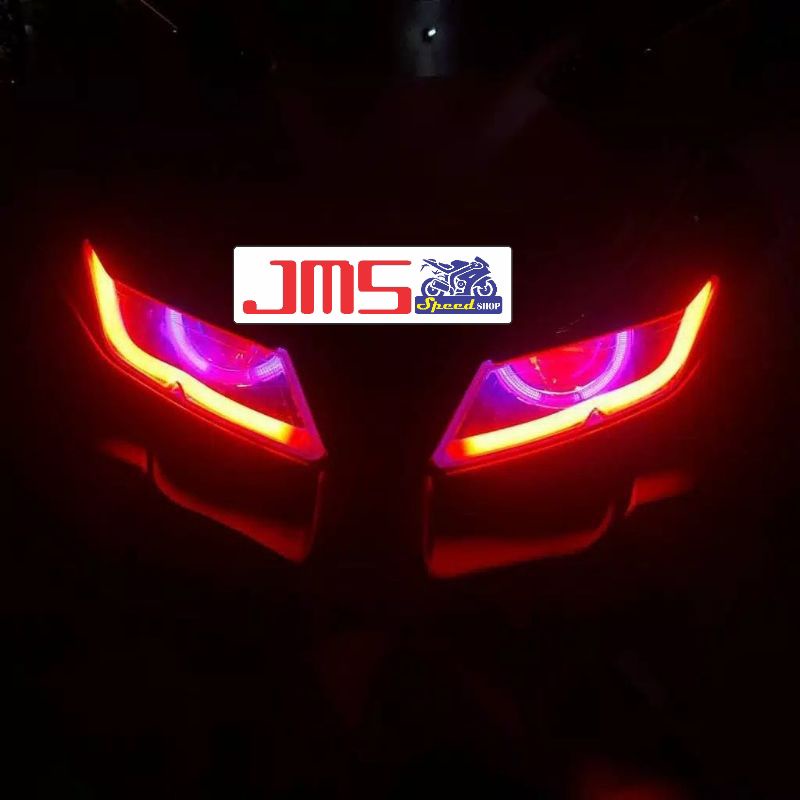 lampu alis led putih merah biru hijau 60 cm bulat universal nmax aerox pcx e ninja lexi beat Vario soul