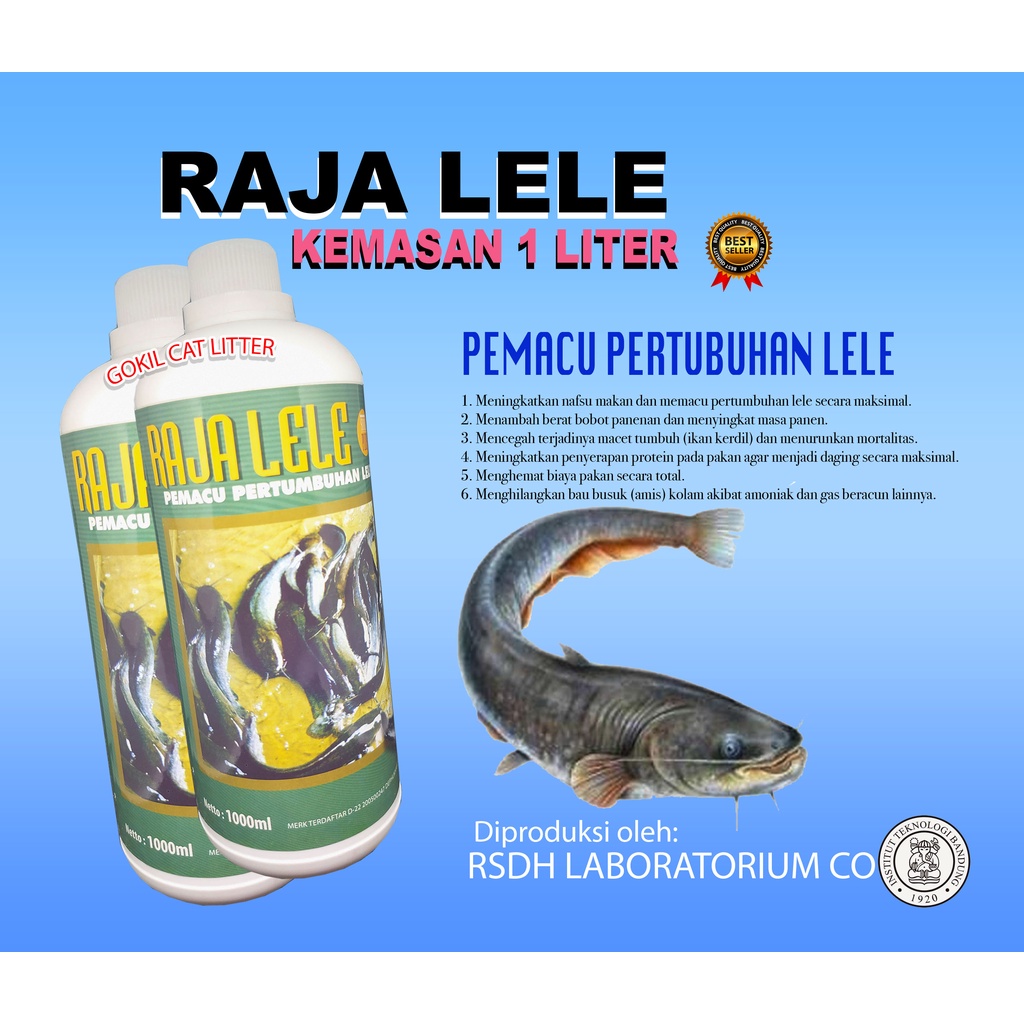 RAJA LELE 1 LITER-VITAMIN PENGGEMUK IKAN-PROBIOTIK PEMACU PERTUMBUHAN IKAN-LELE