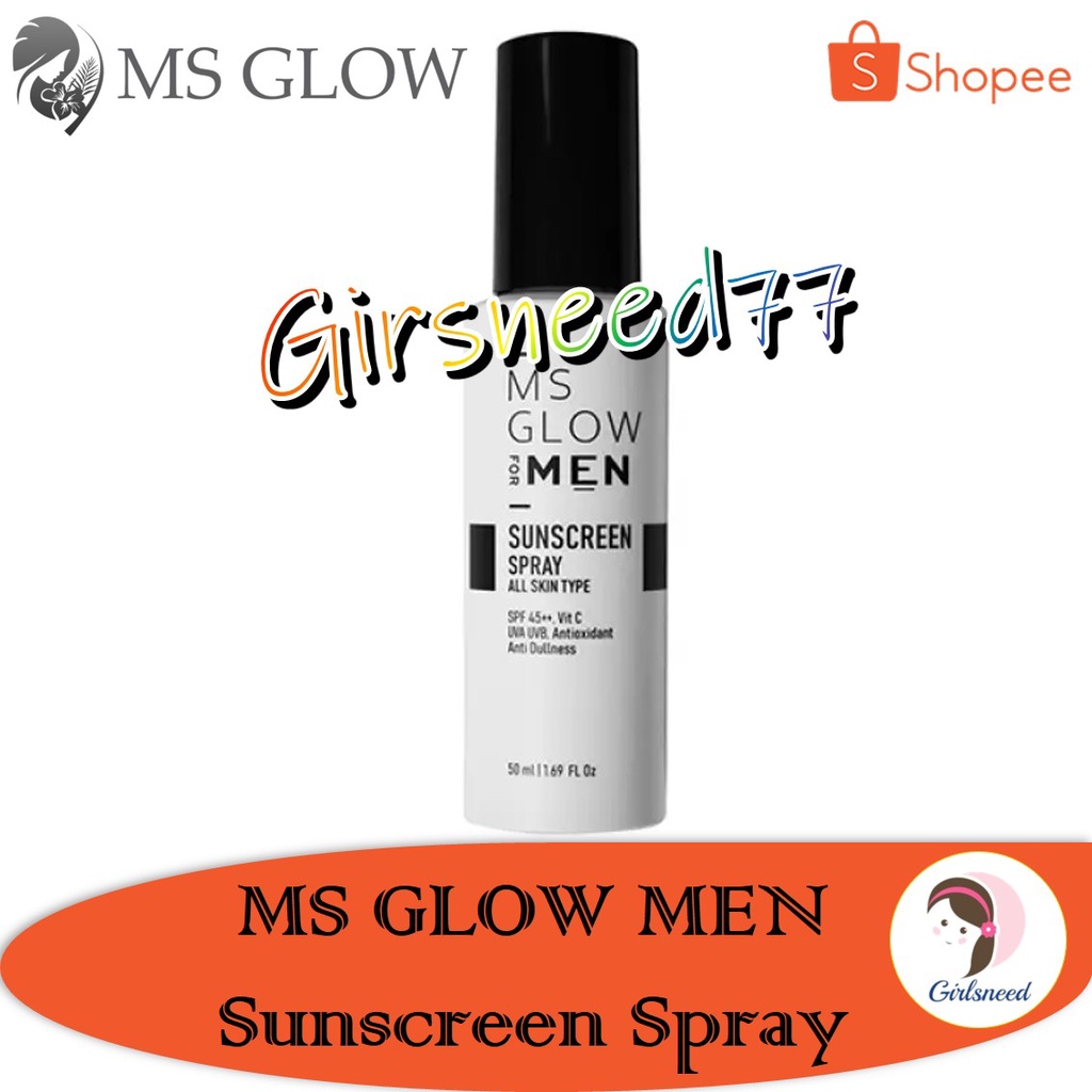 MS Glow For Men Sunscreen Spray GIRLSNEED77 Dapat Melindungi dari Sinar UV dan Mencerahkan Kulit Wajah