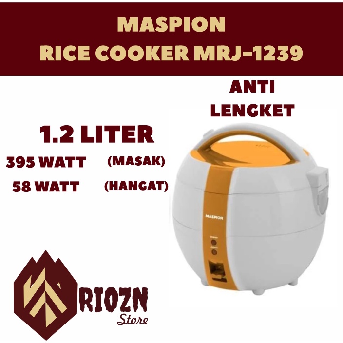 MASPION RICE COOKER MRJ-1239 CP CERAMIC PLUS 1,2 Liter GARANSI