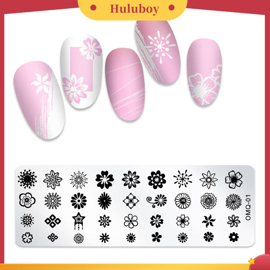 Huluboy Huluboy♡ Alat Stamping Plate Desain Snowflake Natal Bahan Stainless Steel Untuk Nail Art Manicure Wanita