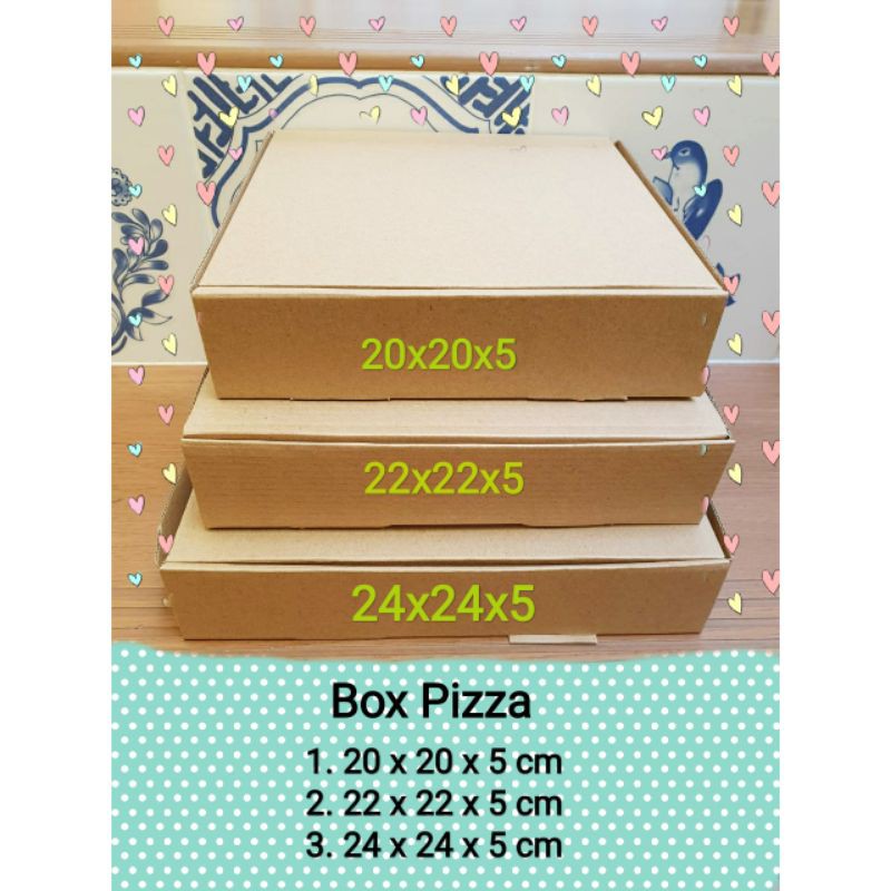 Box Pizza Dus Pizza Polos Dus Brownies Ukuran 20 x 20 x 5 cm