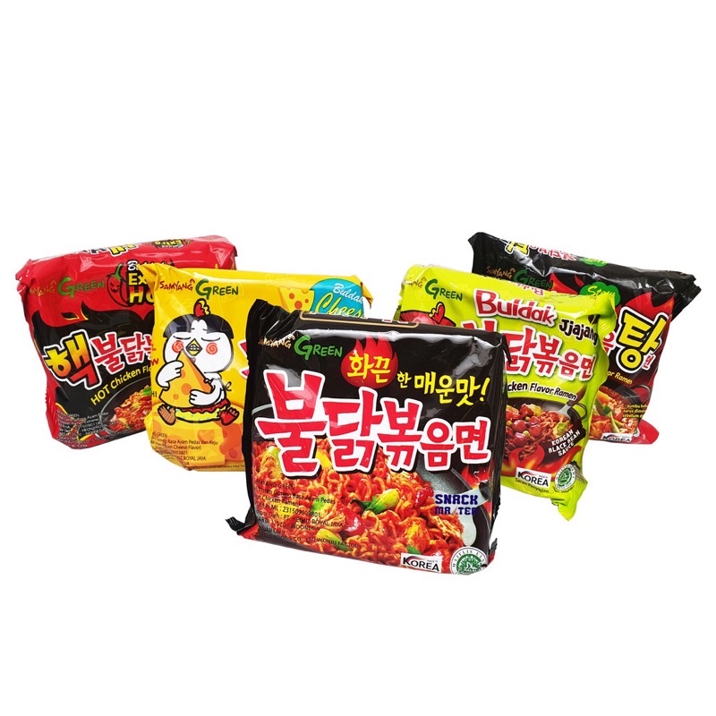 

Samyang Green Hot Chicken, Cheese, Stew, Extra Hot - Netto 140gr