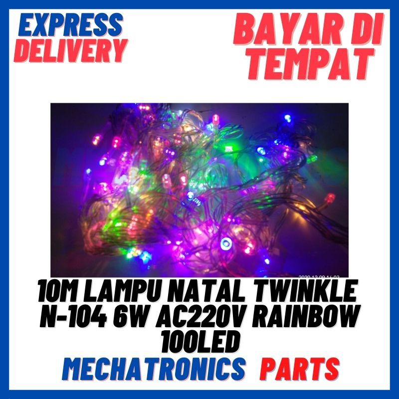 [DSP-9126] 10M LED LAMPU NATAL TWINKLE N-104 6 WATT AC220V RAINBOW 7-8 WARNA 100 LED