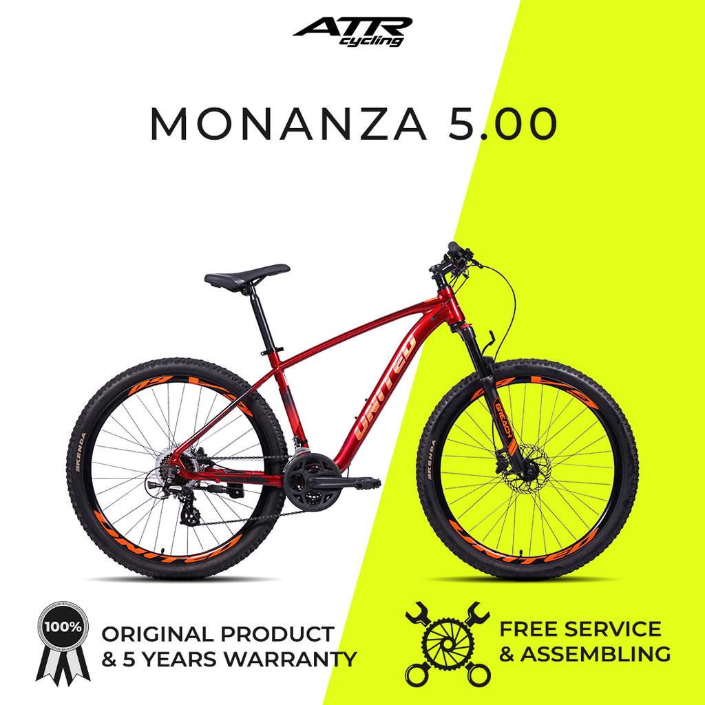 Sepeda Gunung MTB 27,5-24SP UNITED MONANZA 5.00 (21) RD-OR-BK