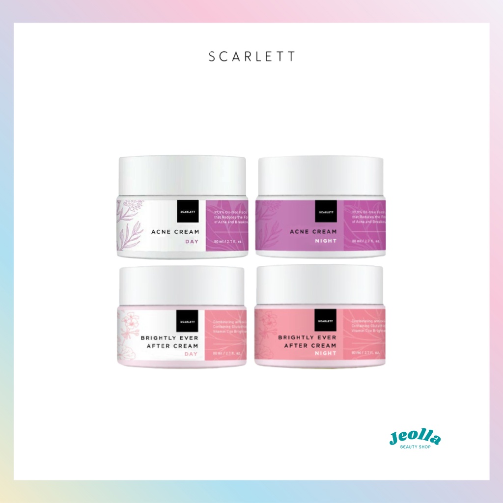 SCARLETT Whitening Cream 20g (Brightly Ever After Day Cream &amp; Night Cream, Acne Day Cream &amp; Night Cream,)