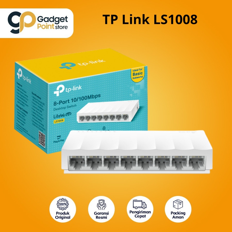 Switch 8 Port | TP Link LS1008 8-Port 10/100Mbps Desktop Switch - Garansi 1 Tahun