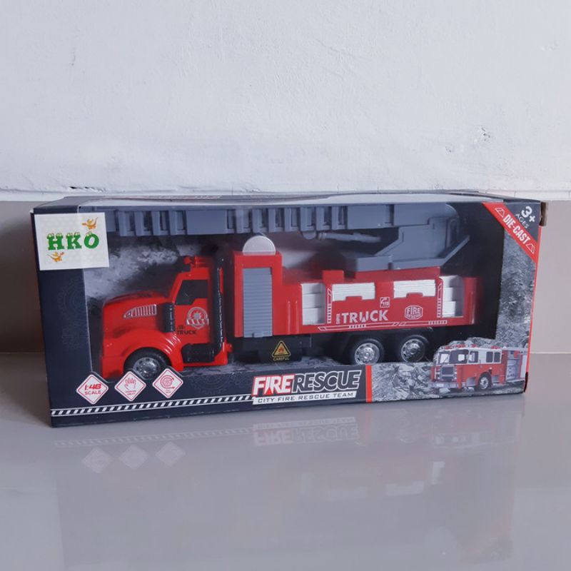 Diecast Truck Pemadam Kebakaran Alloy - Mainan Miniatur Mobil Truk