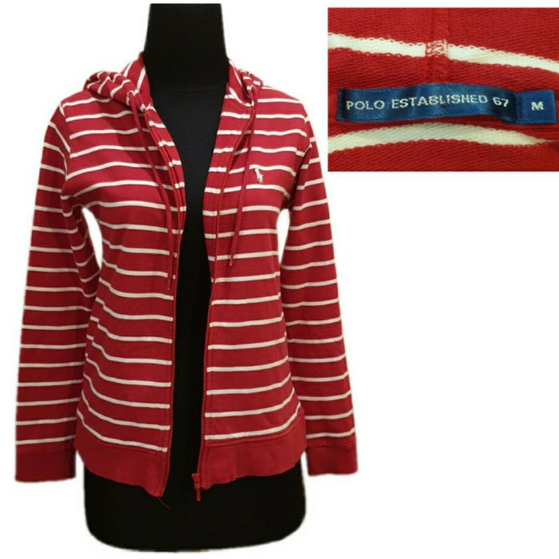 POLO ESTABLISHED JAKET JACKET MERAH PUTIH SIZE M