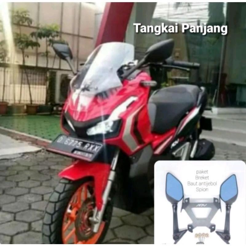 Breket serpo + spion R25 honda ADV150(PNP)Spion R25 tangkai panjang/pendek