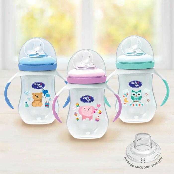 BABYSAFE 3 Stage Feeding Bottle Botol Dot Spout Training Cup Baby Safe