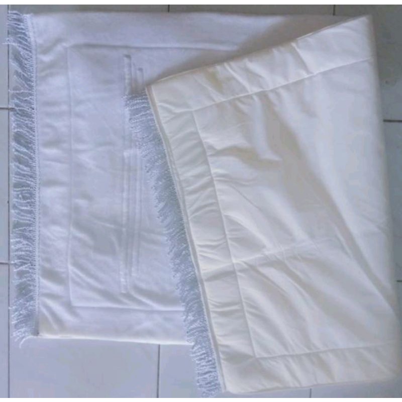 Sajadah Putih Polos tebal TANPA GAMBAR (dewasa)