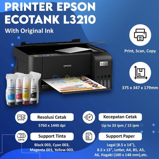 

Printer Epson L3210 A4 ECOTANK All in One InkTank