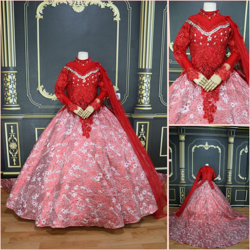 PROMO Gaun Merah Ekor