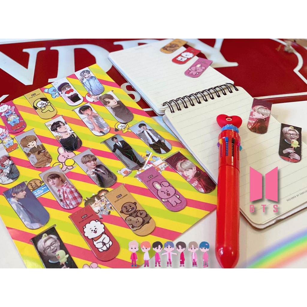 PEMBATAS BUKU MAGNET BT21 KARTUN SATUAN / BOOKMARK MOTIF [SWEETSPACE]