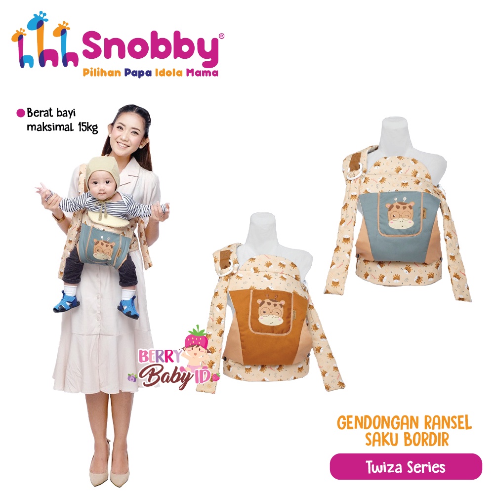 Snobby Gendongan Bayi Depan Baby Carrier Ransel Saku 3 Posisi Gendong Berry Mart