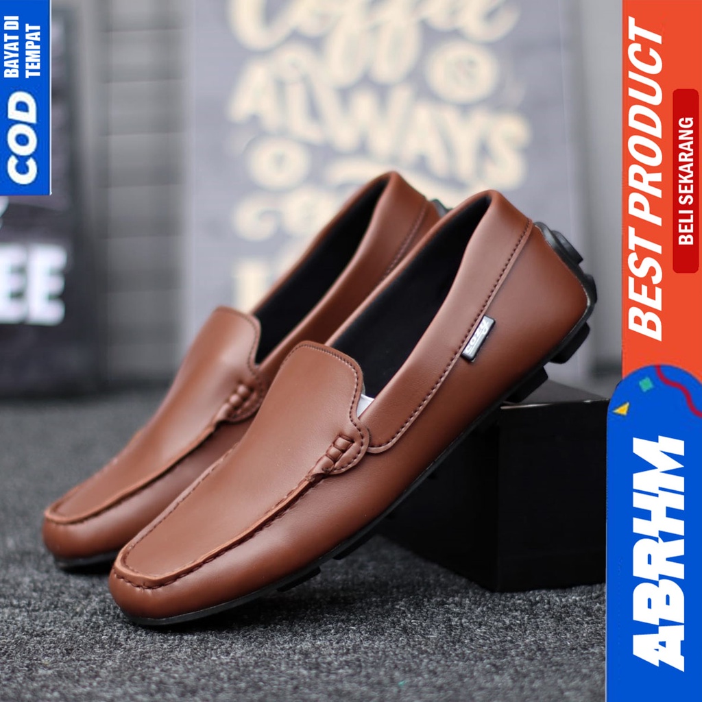 Sepatu Formal Pantofel Kerja Kantor Hitam Polos Pria Original Abrhm Vanezia