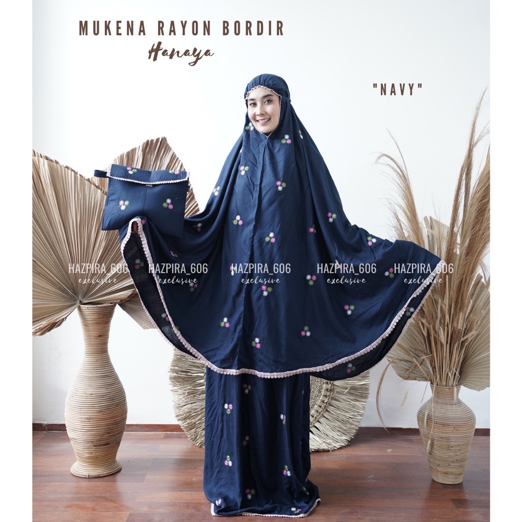 MUKENA DEWASA KATUN RAYON BORDIR HANAYA JUMBO