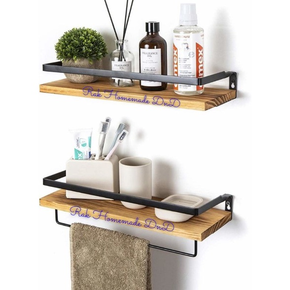 rak dinding besi+kayu/rak dinding serbaguna