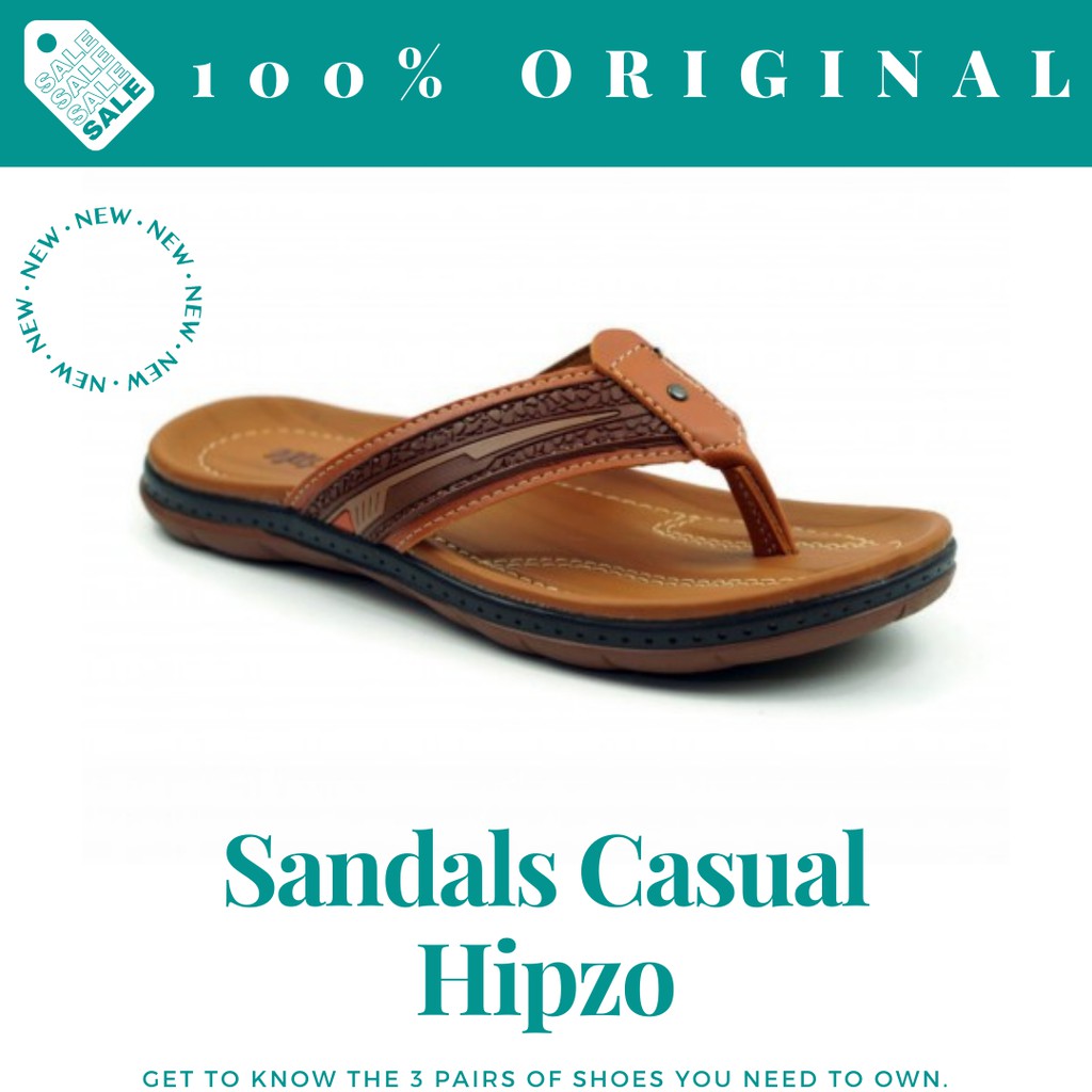 Sendal Sandal Pria Cowok Jepit Casual Kulit Murah Dewasa Terbaru 2020 2021 Kekinian Orang Tua