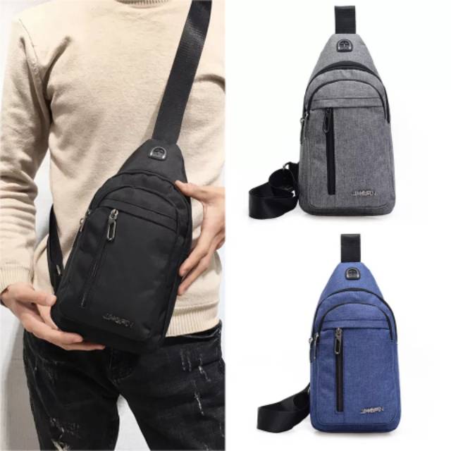 Polofelix Waistbag Tas Dada Selempang Pria Kanvas