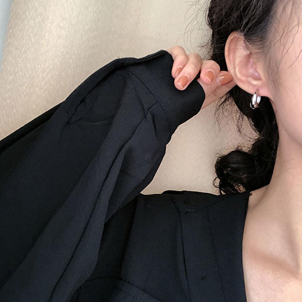 Needway Anting Hoop Pasangan Elegan Geometris Chic Aksesoris Fashion