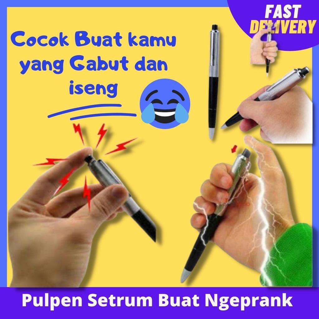 Pulpen Setrum Pena Listrik Electric Shocking Pen Gag Prank Toy Hadiah