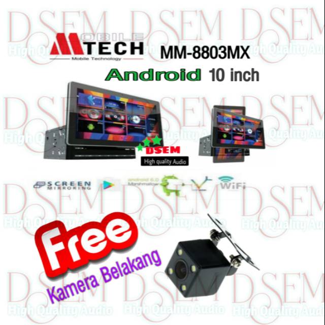 Mtech MM-8803MX Android 10' Head unit Double Din Tape Mobil 8803 Free  Kamera Parking Universal