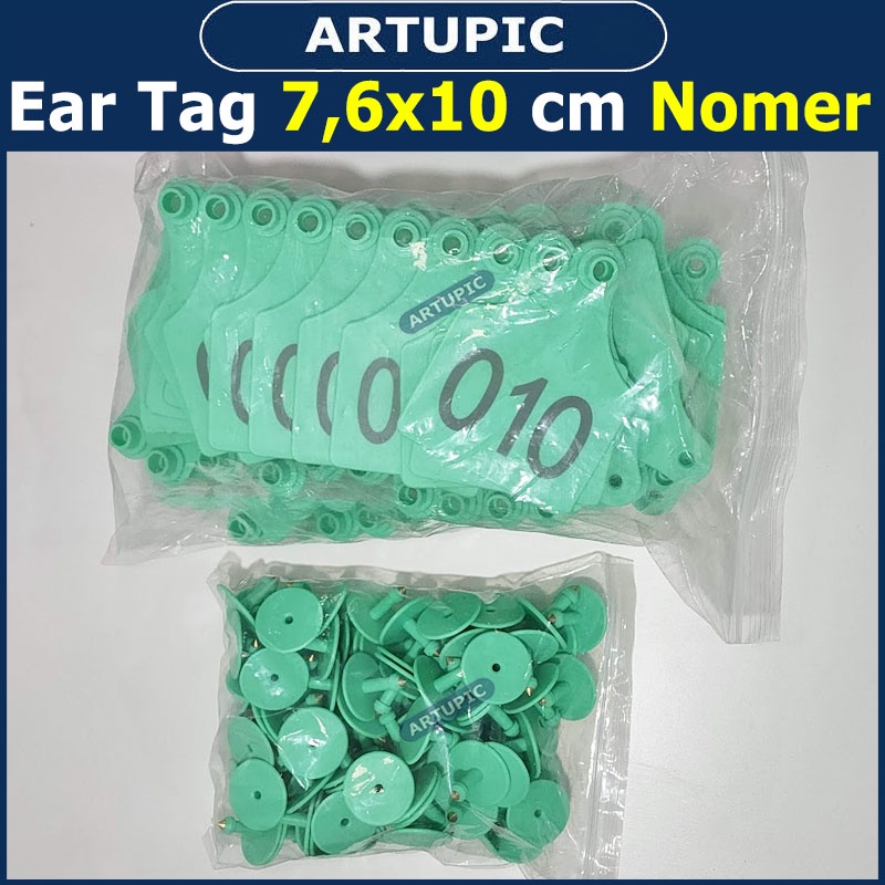 Ear Tag 7.6x10 cm Nomer Per100 Eartag bisa jadi Kalung Leher Hewan Ternak Sapi Babi Kambing Kuda Domba