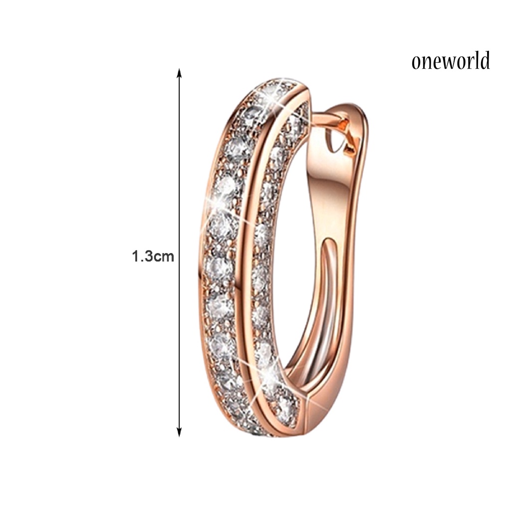 OW# 1 Pair Earrings Charm Attractive Ring Shape Dainty Huggie Earrings for Women