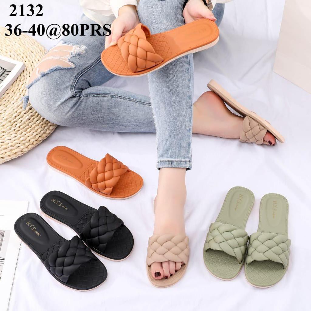 SANDAL HYS 2063 2 SENDAL JELLY WANITA SLOP MOTIF TALI KEPANG 100% ORIGINAL KUALITAS IMPORT NYAMAN EMPUK ANTI SLIP