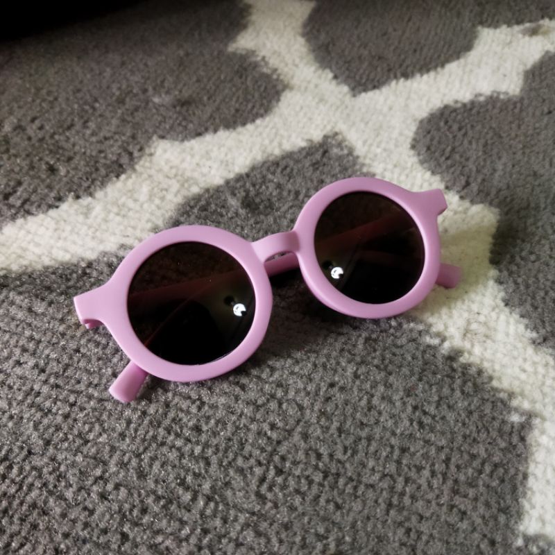 KACAMATA ANAK BULAT ANTI UV KEKINIAN / SUNGLASSES BABY ANTI UV / LUCU / RETRO-Purple