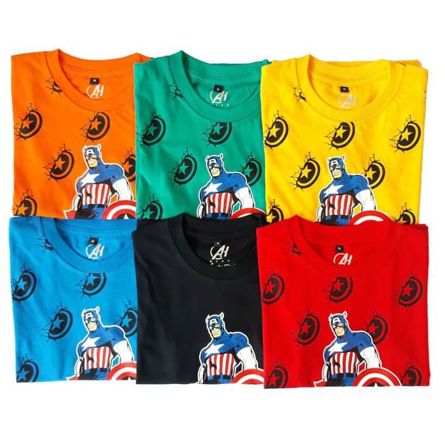 Kaos Karakter SUPERHERO anak / CAPTAIN AMERICA