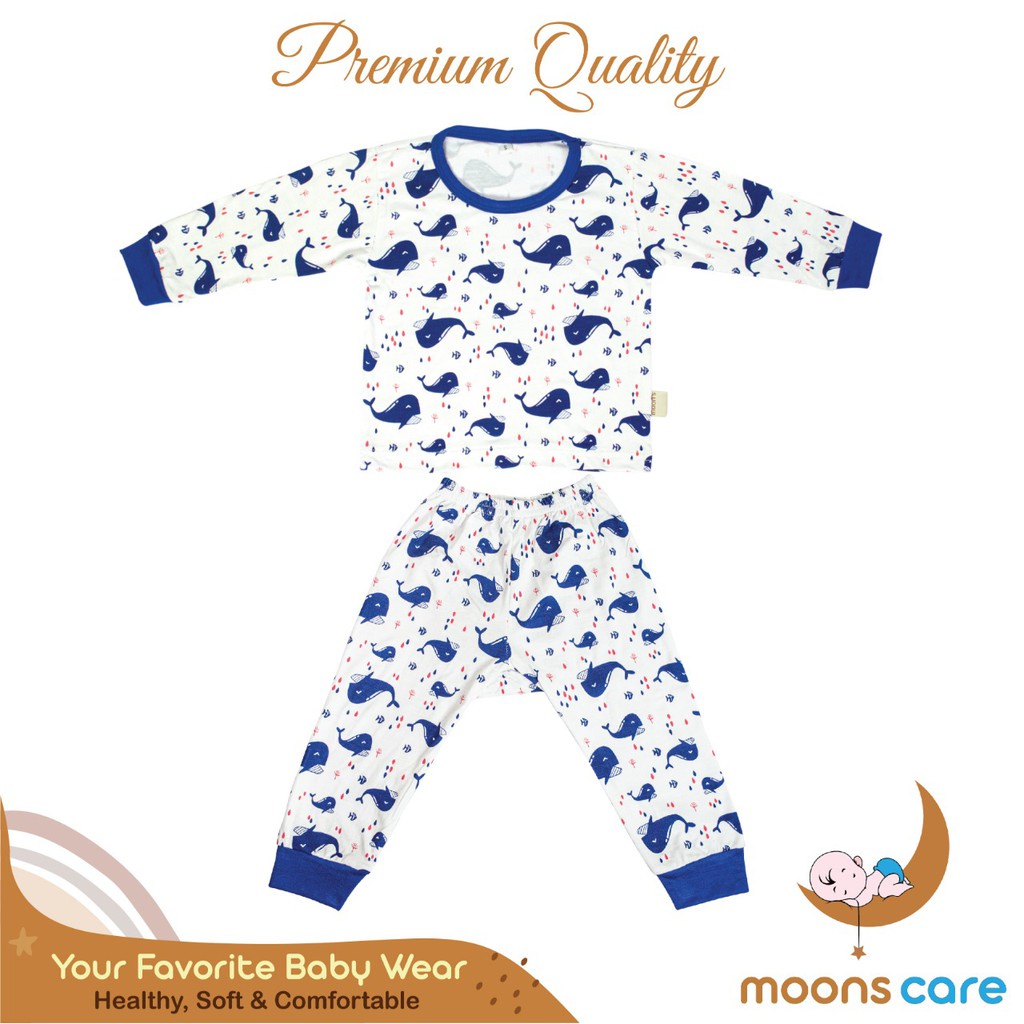 moons care SNI Kids 2-9 tahun Stelan Piyama Motif Baju Tidur Anak Piyama Pajamas 1 2 3 4 5 6 7 8 9 10 tahun Moons Piyama Panjang Bayi Baju Tidur Anak Baju