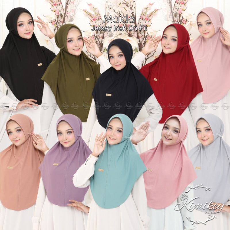 Kimikey MAIDA Jilbab Instan Jersey Irish Dry Fit Kerudung Bergo Pad Hijab