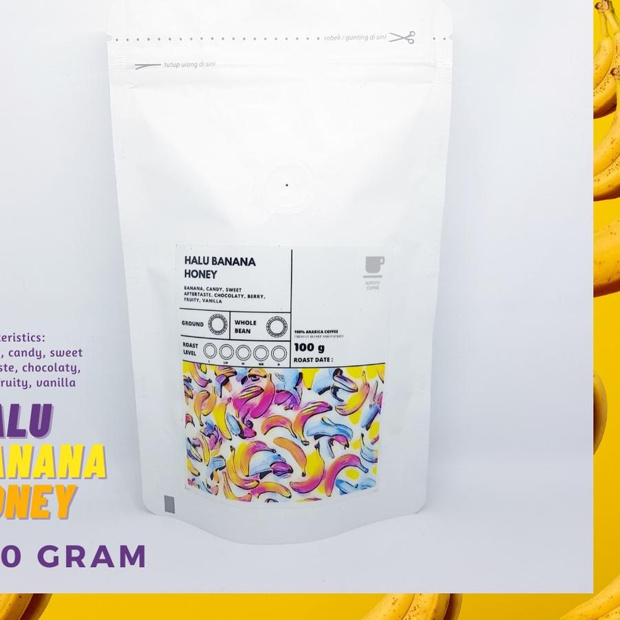 

GRADE PREMIUM KOPI ARABIKA HALU BANANA HONEY 100 GRAM BIJI DAN BUBUK BY SUTOYO COFFEE / SINGLE ORIGI