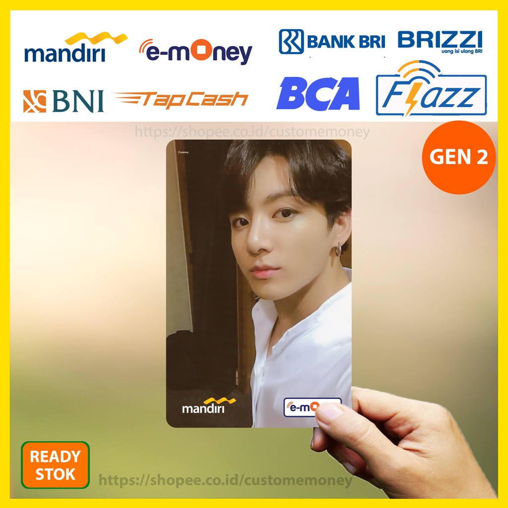 KARTU EMONEY BTS JUNGKOOK PHOTOCARD KPOP 10 ETOLL MANDIRI FLAZZ BCA GEN 2 TAPCASH BRIZZI - 1 SISI