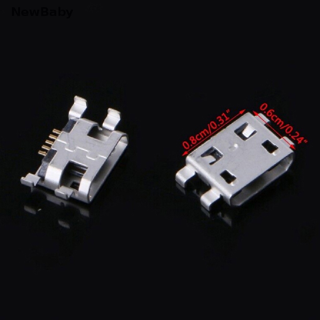 Newbaby 10pcs Soket jack Konektor charger micro usb 5 pin female Tipe B