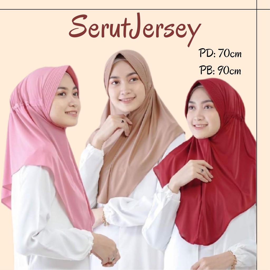 Jilbab Instan Serut Polos Jersey Super | Jilbab Serut Jokowi | Adiba Serut Jersey Best Selller