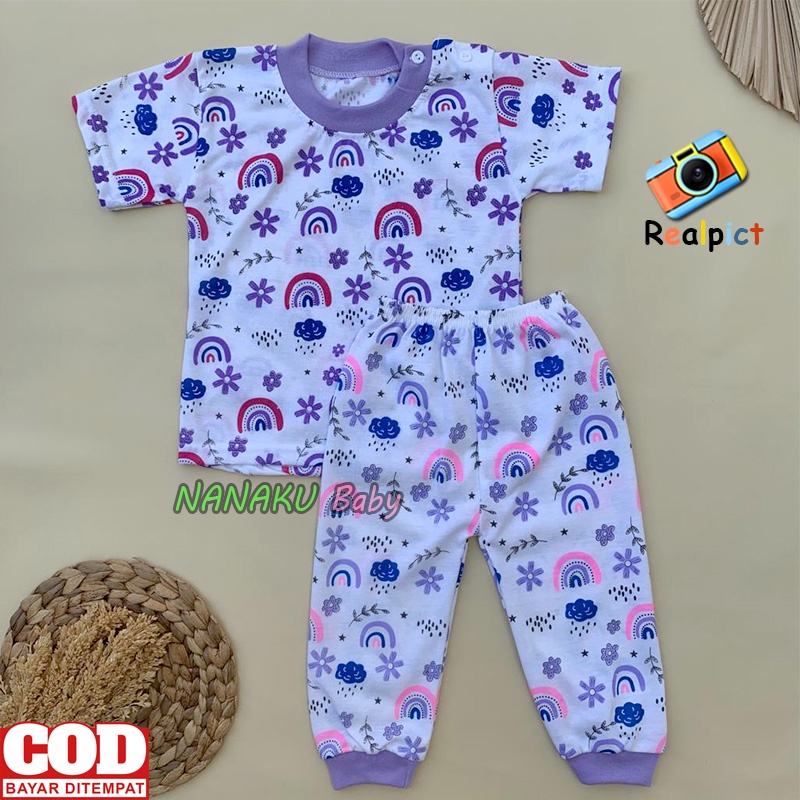 Ana Baby -Setelan Baju bayi Celana panjang baju pendek Usia 3-12 Bulan