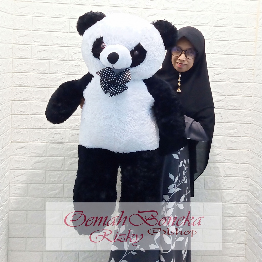 Boneka teddy bear panda hitam putih big 1 meter