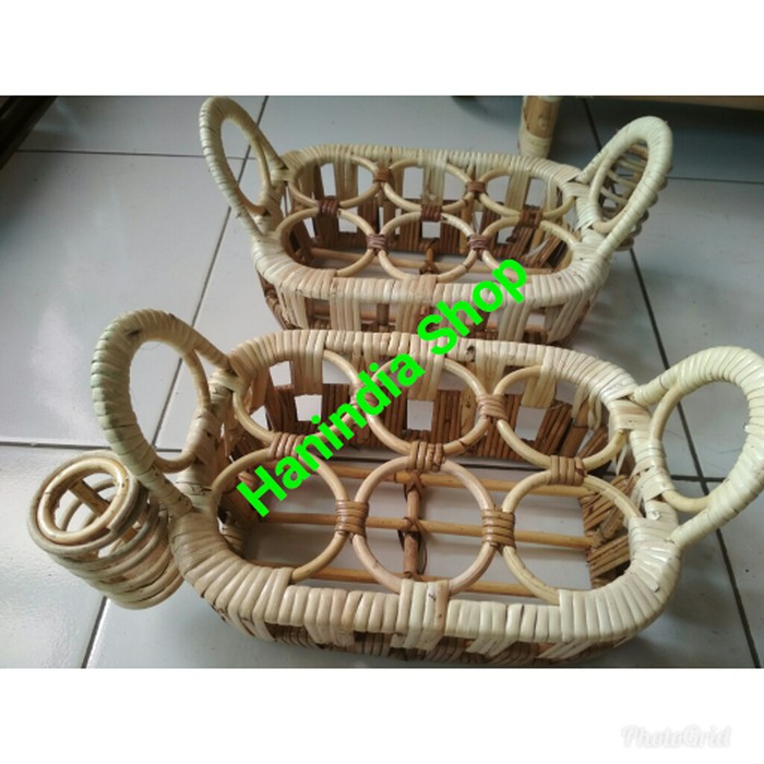 TERMURAH / VARIASI ROTAN Tempat Aqua Rotan Asli Isi 6/Keranjang Aqua Rotan Asli