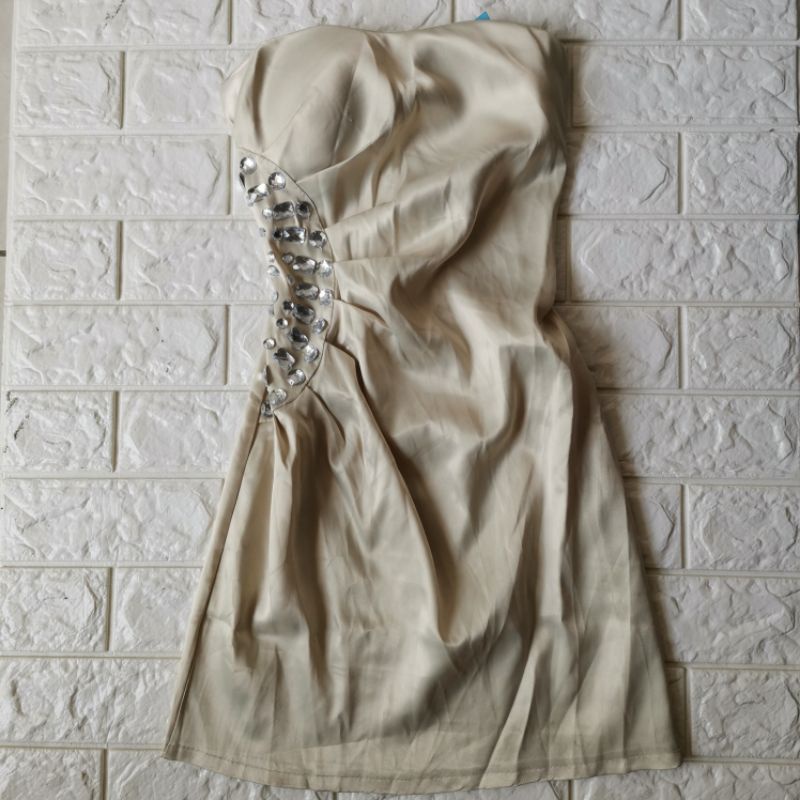 Dress Pesta Krem / Dress Pesta Korea / Minidress Pesta / Mini Dress Pesta / Gaun Pesta / Dress Pesta