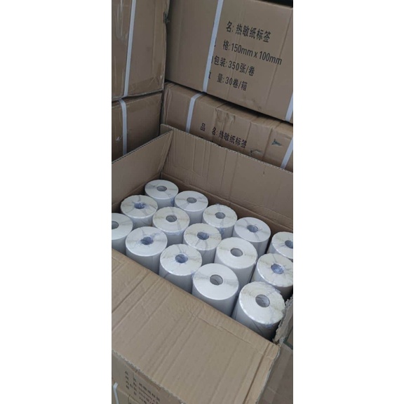 Kertas Resi Label Thermal Barcode Kemasan Roll A6 100x150mm isi 500Pcs