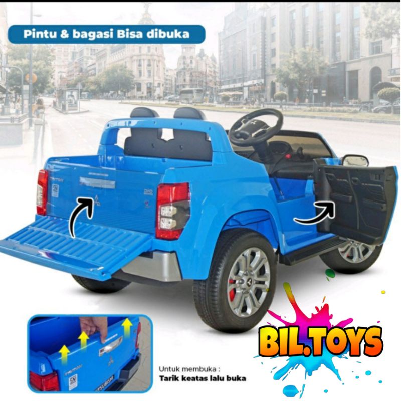 MOBIL AKI ANAK PMB 8688 MITSUBISHI TRITON MAINAN MOBIL AKI ANAK REMOTE KONTROL DAN MANUAL