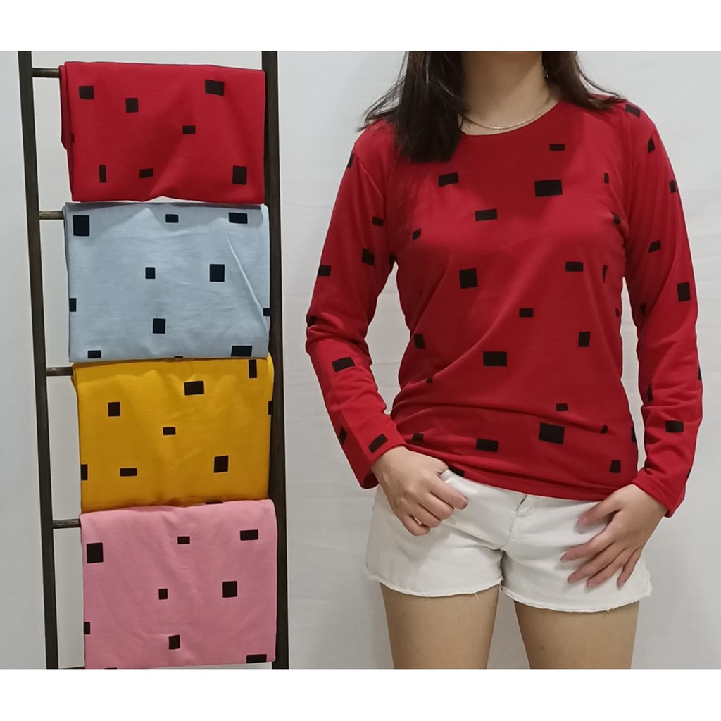 Rumah bude / baju lengan panjang wanita / kaos kasual wanita / kaos wanita sale